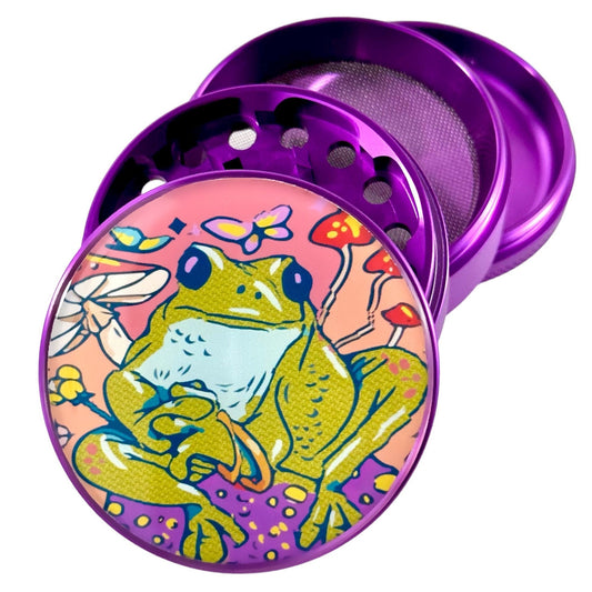 Grinder 5 Pieces, Cute Grinders Purple, Trippy Frog Grinder
