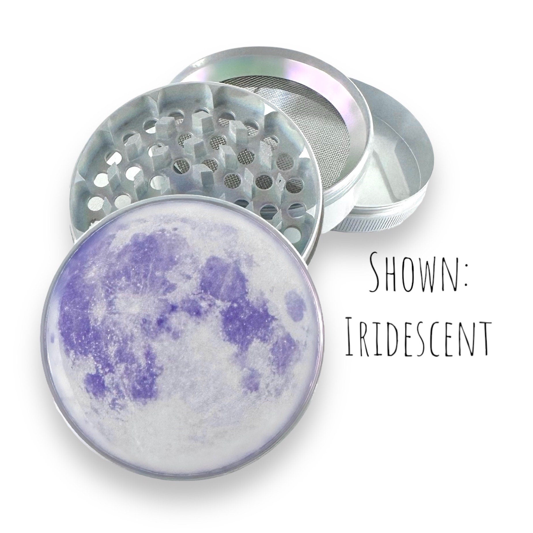 Iridescent Grinder, Full Moon Grinder, Lunar Phases Grinder