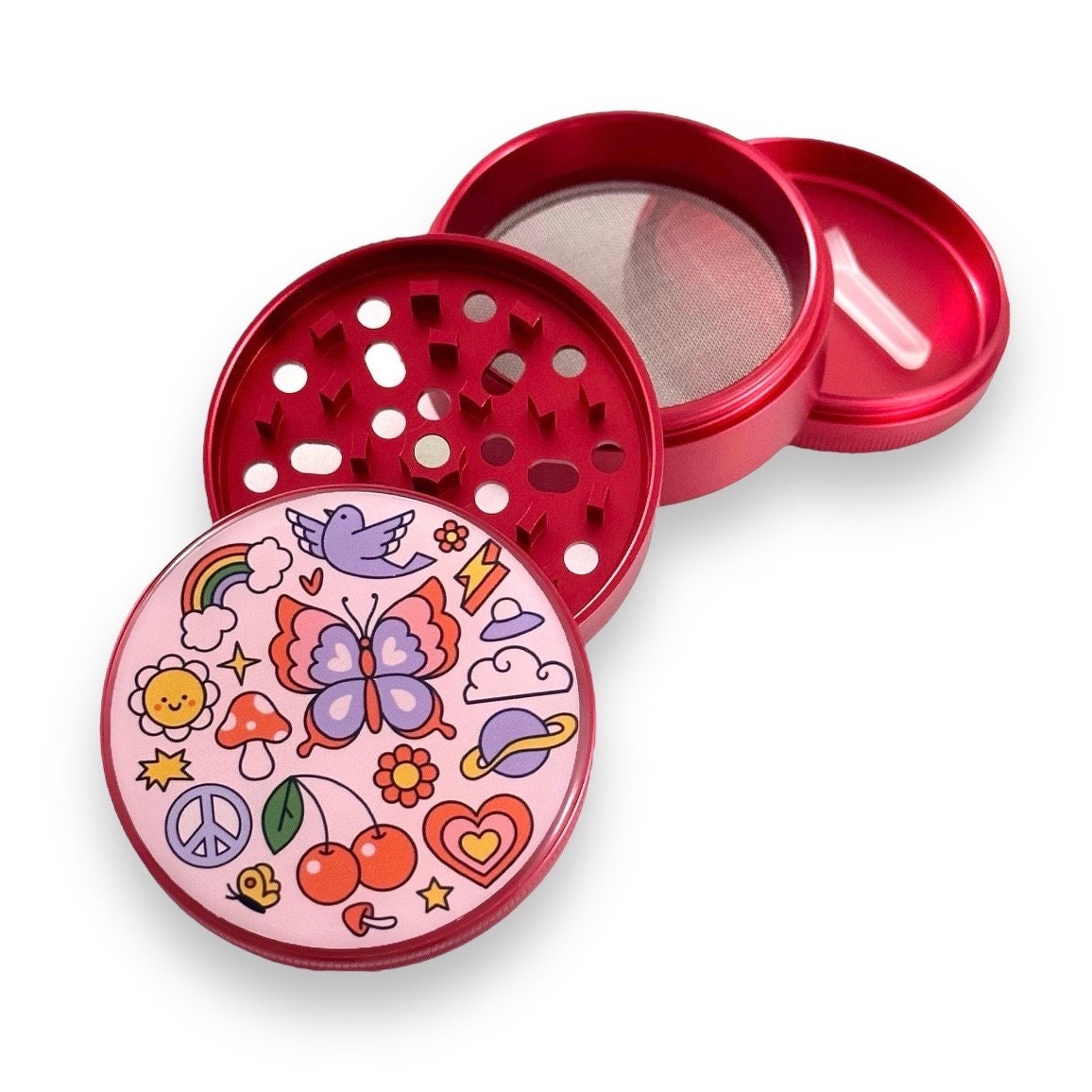 Cute Retro Grinder, Pink Girly Grinder, Retro 80s Grinder