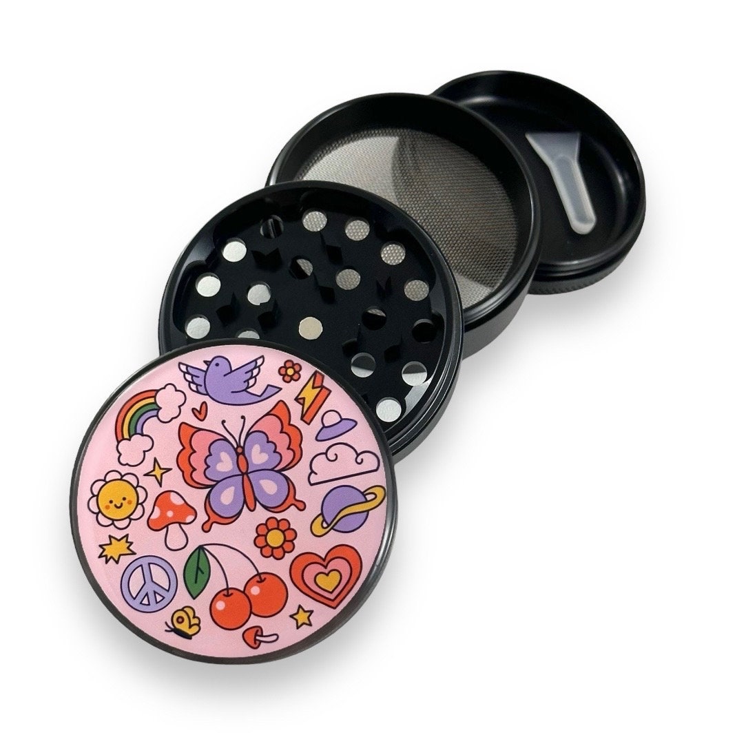 Cute Retro Grinder, Pink Girly Grinder, Retro 80s Grinder