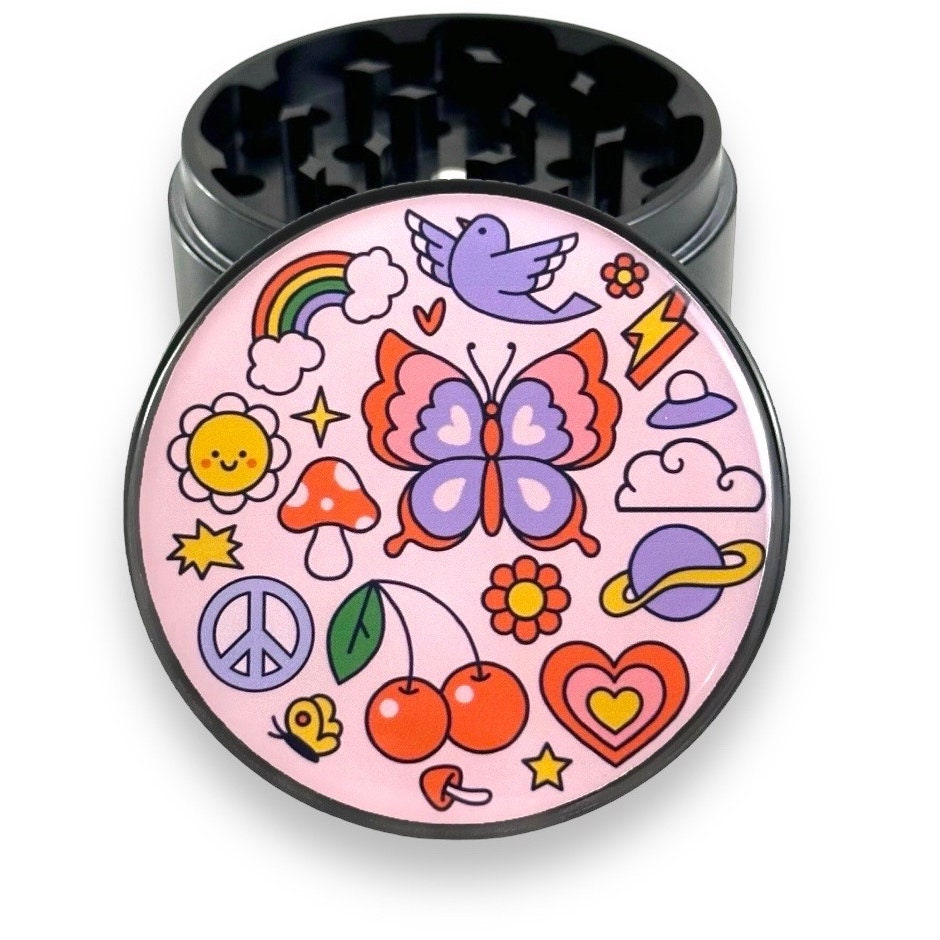 Cute Retro Grinder, Pink Girly Grinder, Retro 80s Grinder