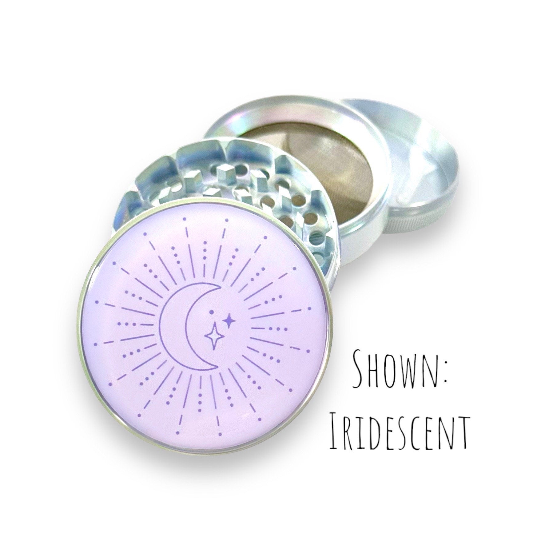 Sun and Moon Grinder, Girly Herb Grinder, Iridescent Grinders