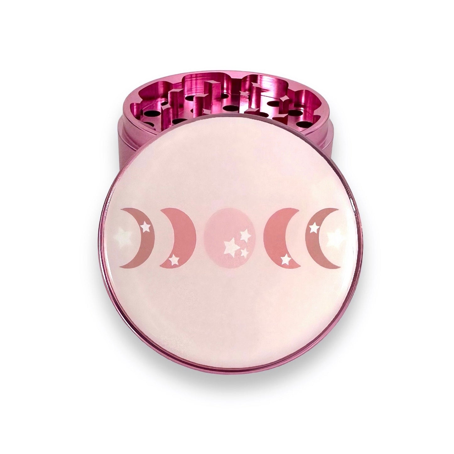 Moon Phases Grinder, Lunar Phases Grinder, Witchy Pink Grinder