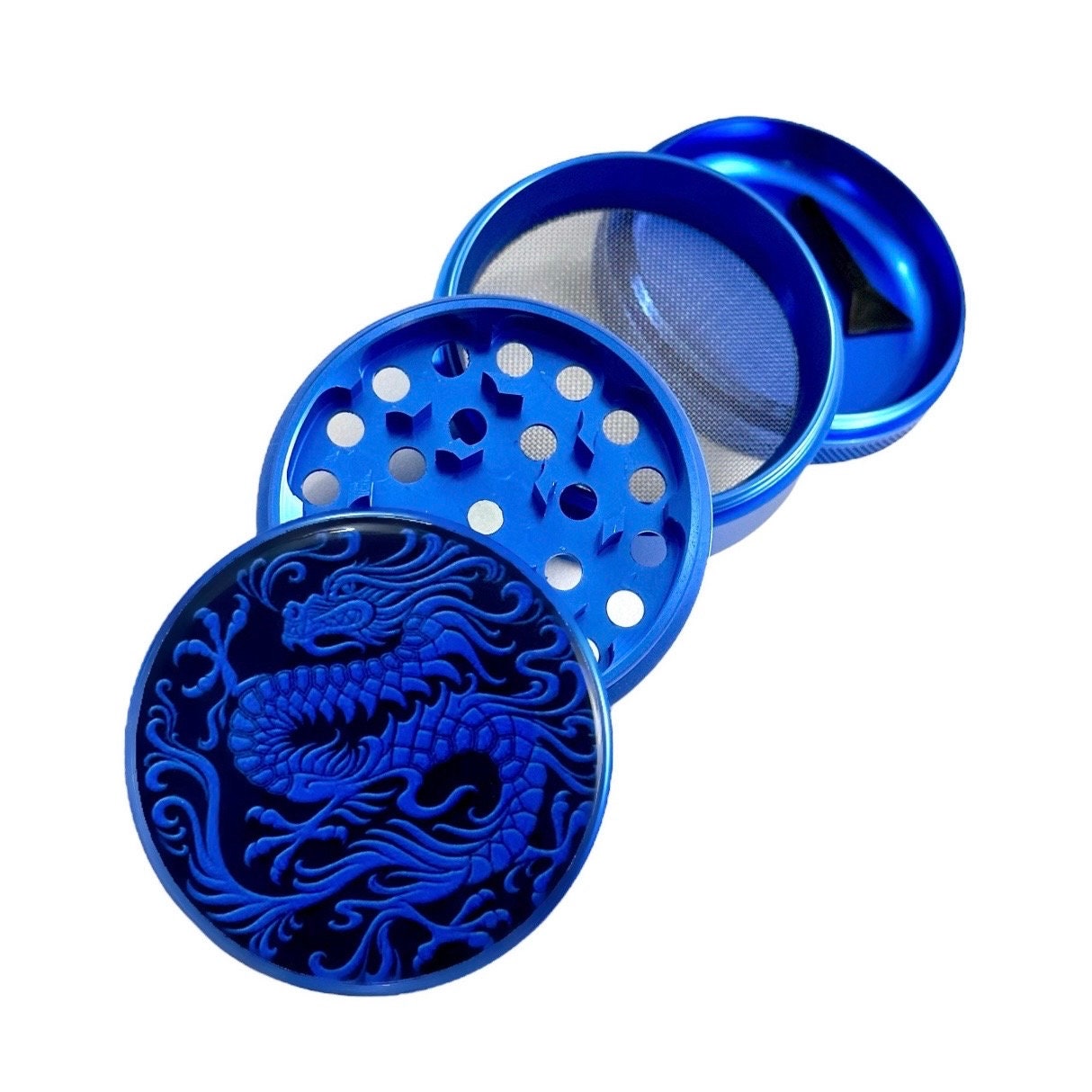 Blue Dragon Grinder, Blue Herb Grinder, Unique Dragon Gifts