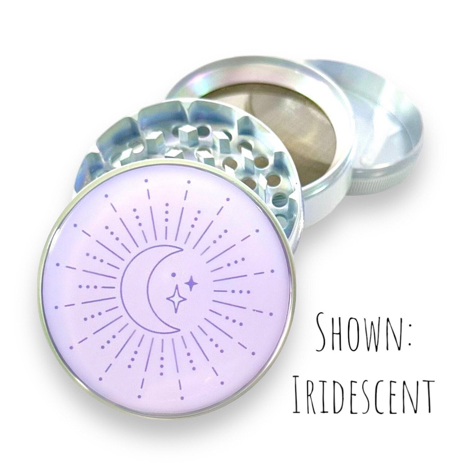 Iridescent Grinder, Girly Moon Grinder, Holographic Grinder