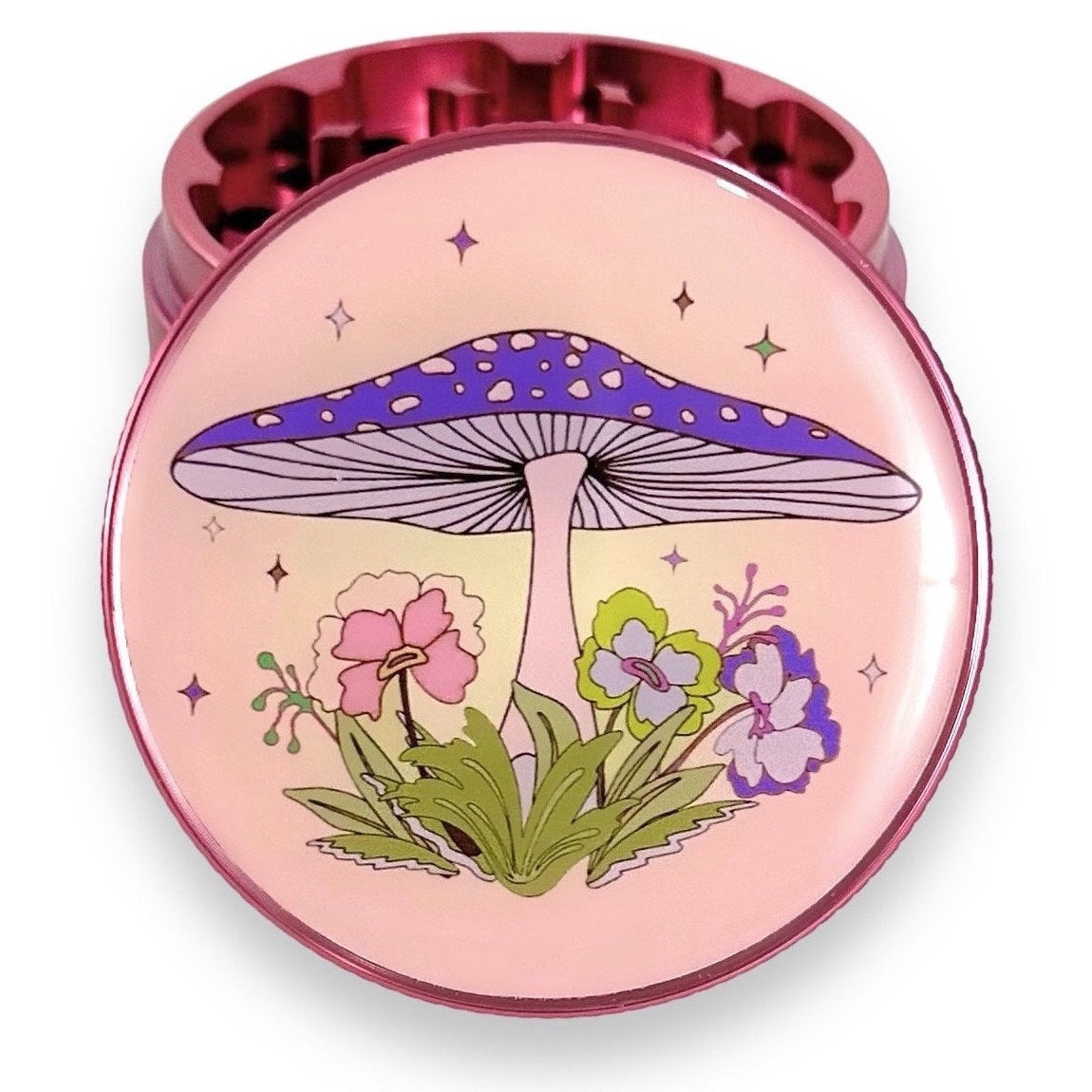 Pink Mushroom Grinder, Big Mushroom Grinder, Cottagecore Grinder