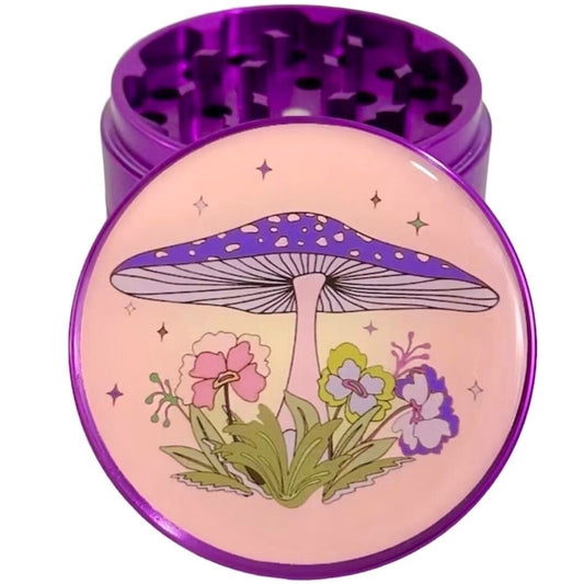 Grinder Mushrooms Flowers, Big Mushroom Grinder, Retro Herb Grinder