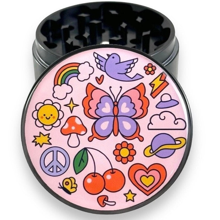 Cute Grinder Herbs, Girly Herb Grinder, Retro 80s Grinder