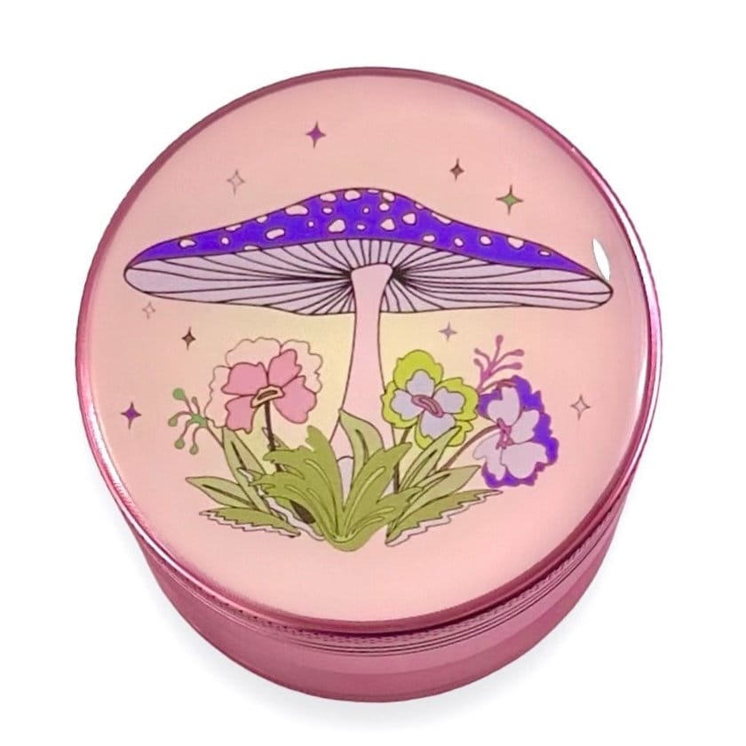 Pink Mushroom Grinder, Big Mushroom Grinder, Cottagecore Grinder