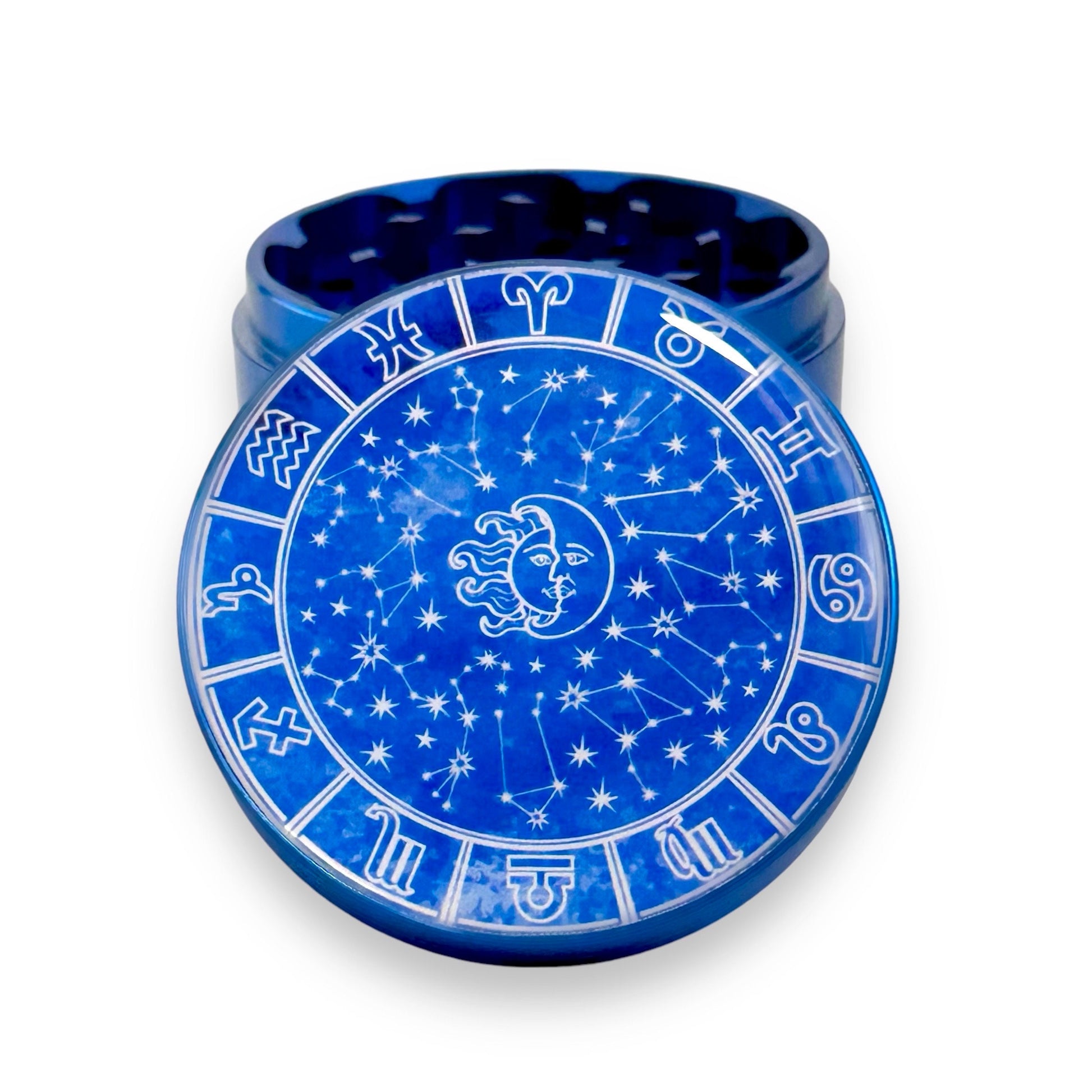 Zodiac Herb Grinder, Astrology Grinder, Large Blue Grinders