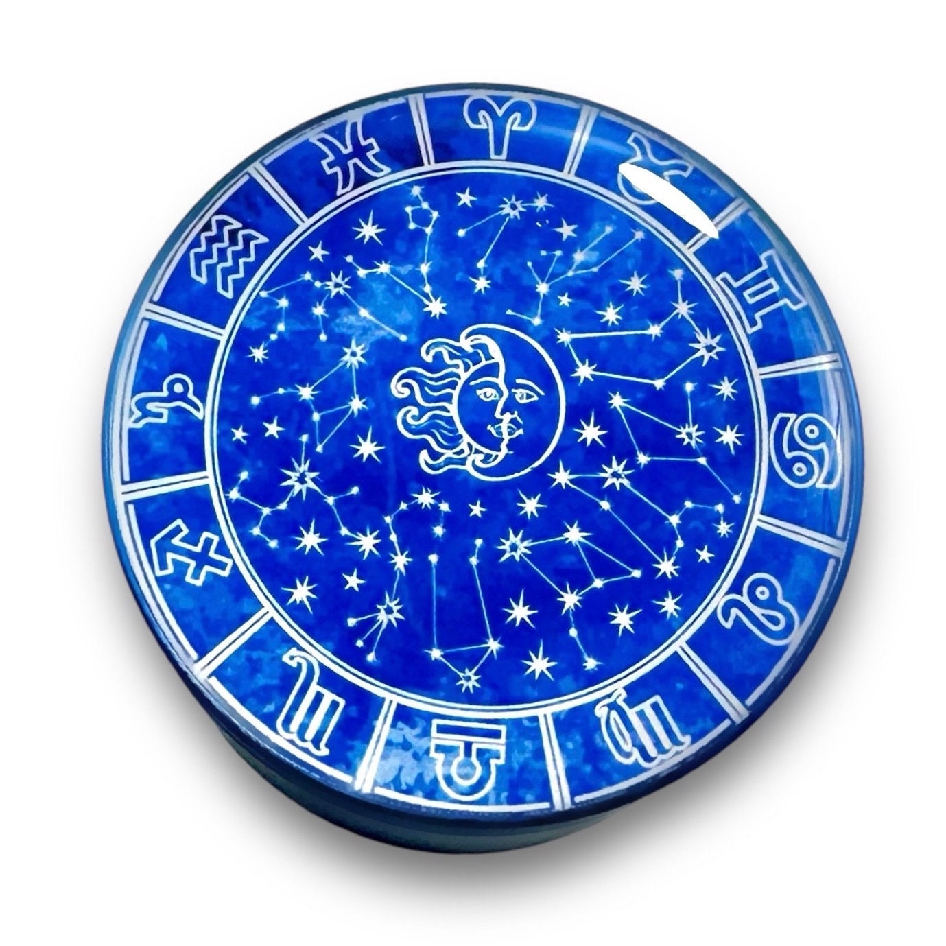 Zodiac Herb Grinder, Astrology Grinder, Large Blue Grinders