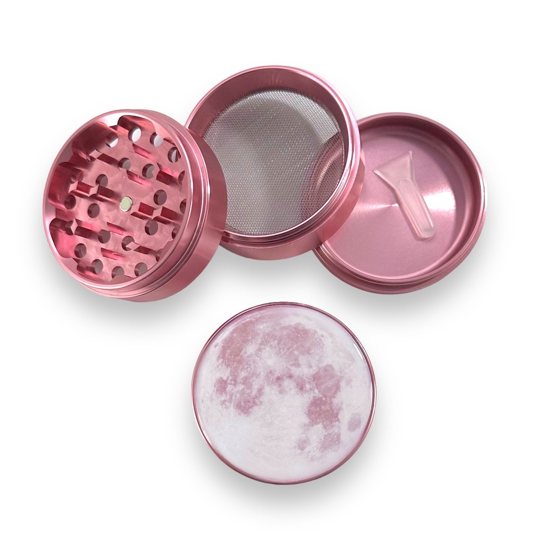 Pink Moon Grinder, Grinder and Stash Jar, Pink Grinders Cute