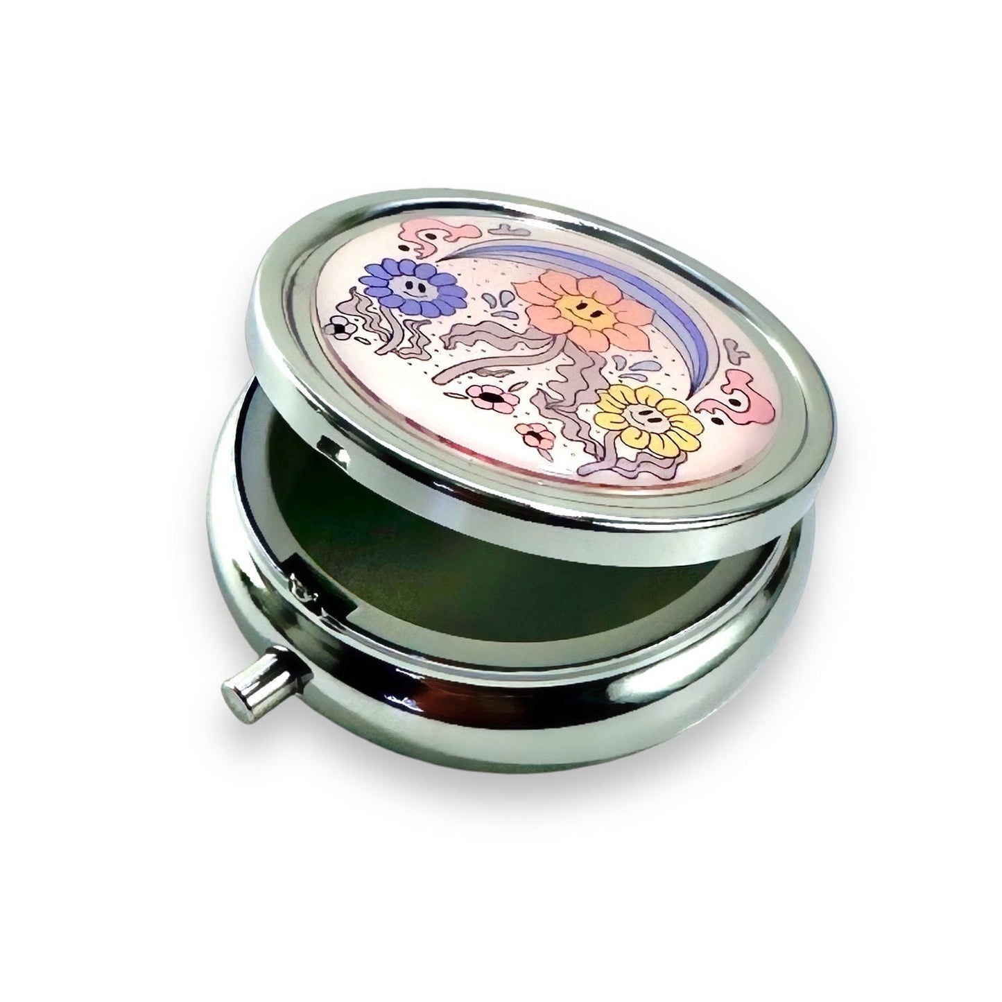 Pill Box with Clasp, Portable Pill Case, Pill Storage Pillbox