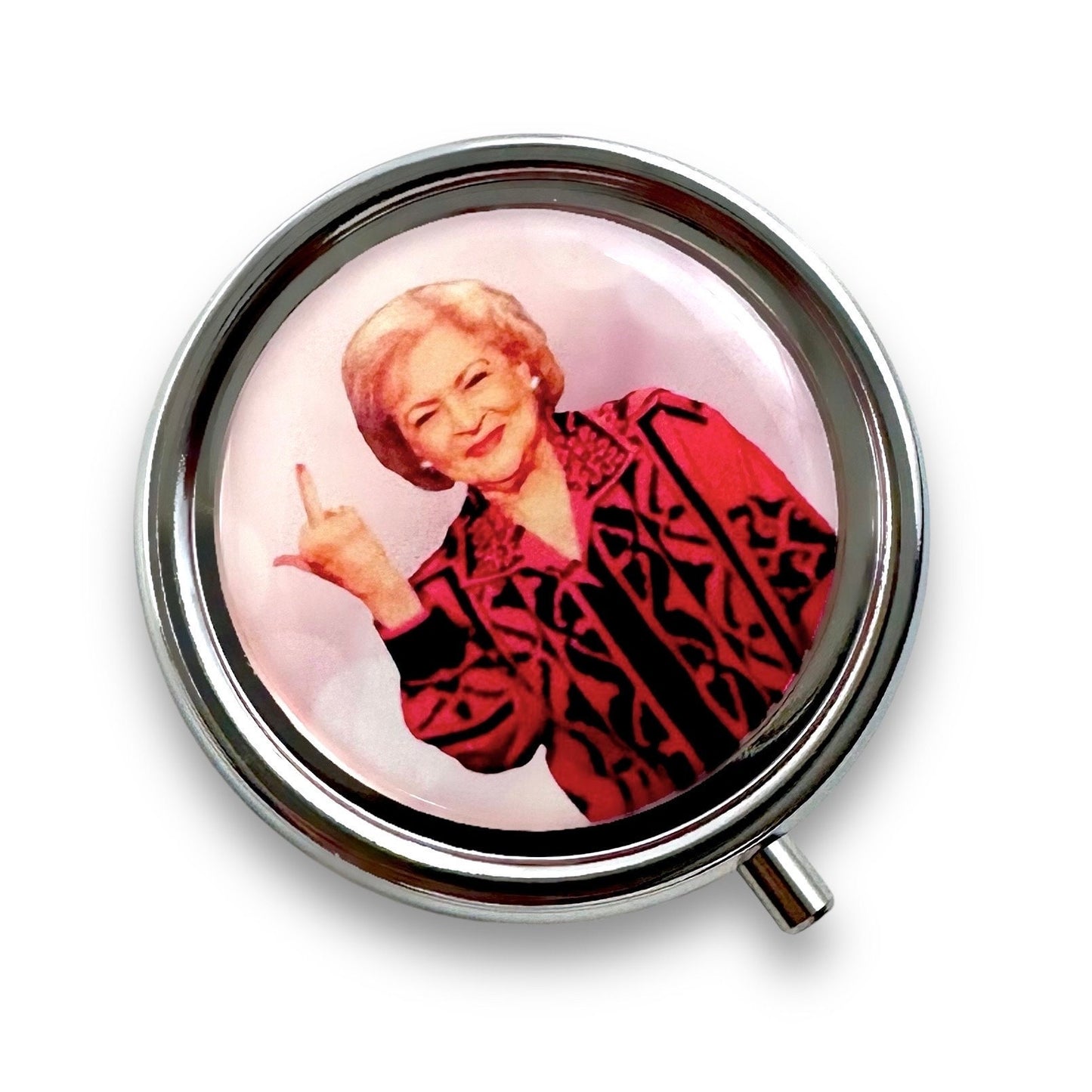 Betty White Pill Box, Betty White Middle Finger, Storage Travel Vitamins Mints