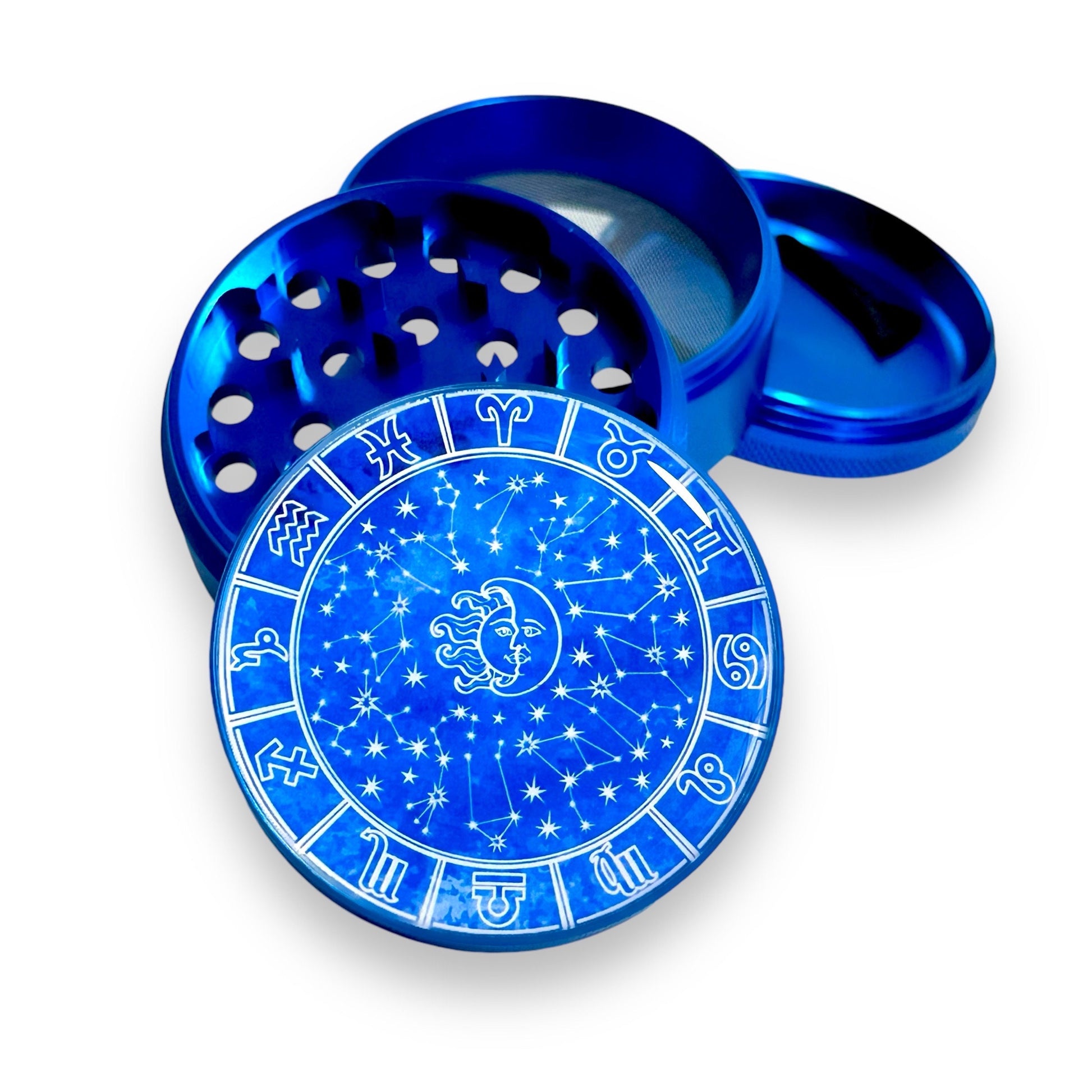 Zodiac Herb Grinder, Astrology Grinder, Large Blue Grinders