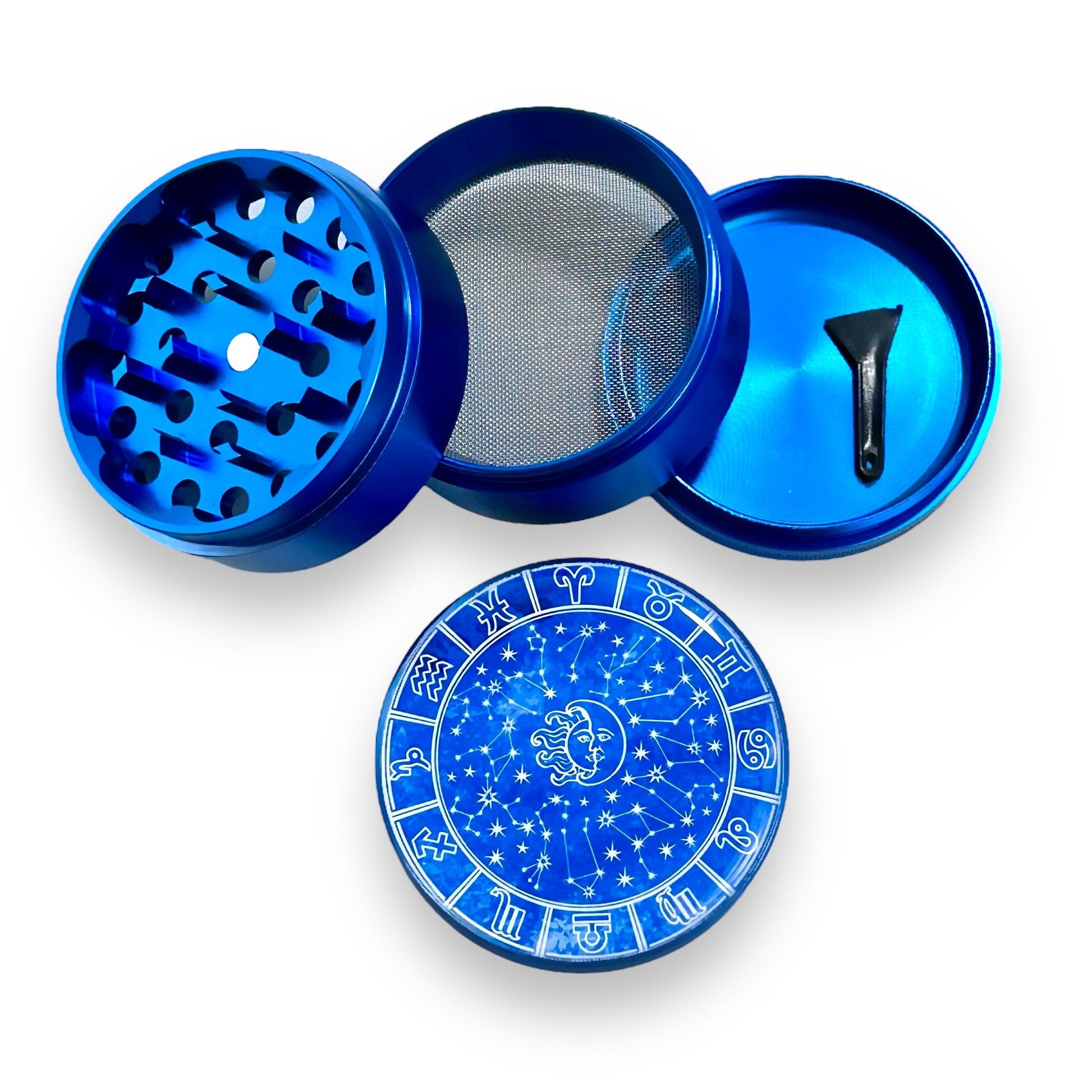 Zodiac Herb Grinder, Astrology Grinder, Large Blue Grinders